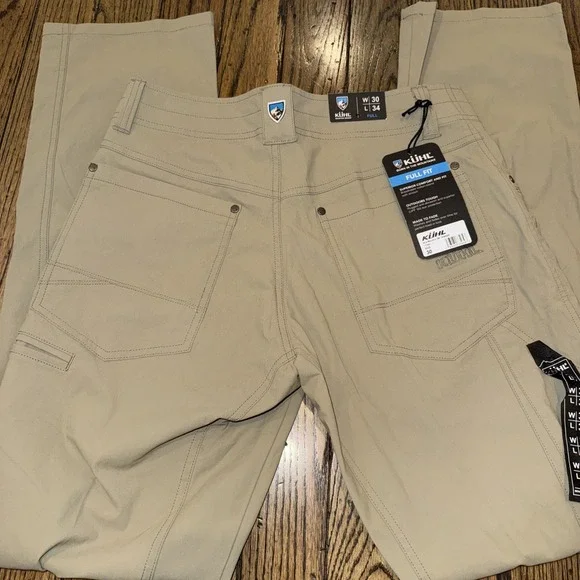 KUHL‎ Men's Revolvr Pants Tag 30/34 Vintage Patina Dye Fossil Khaki NWT Full
